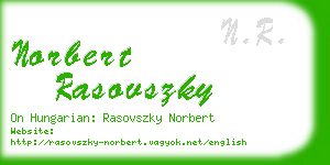 norbert rasovszky business card